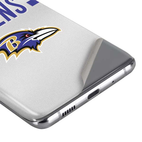 NFL Baltimore Ravens White Striped Galaxy S20 Skin