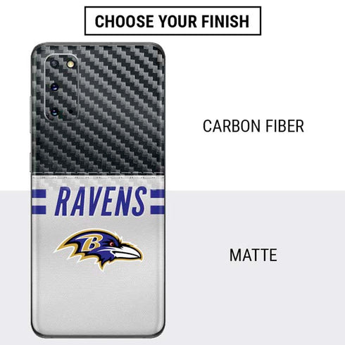 NFL Baltimore Ravens White Striped Galaxy S20 Skin
