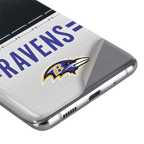 NFL Baltimore Ravens White Striped Galaxy S20 Ultra 5G Skin
