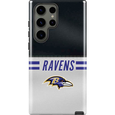 NFL Baltimore Ravens White Striped Galaxy S23 Ultra Pro Case