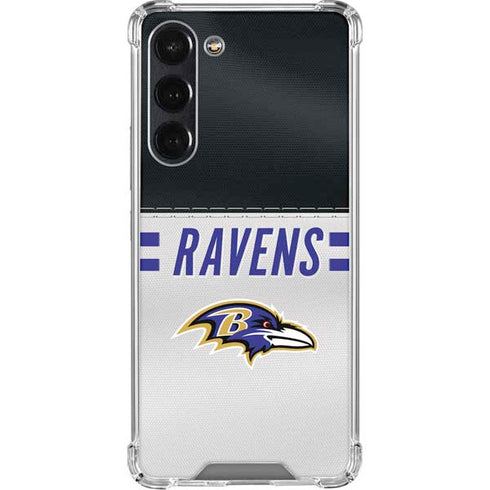 NFL Baltimore Ravens White Striped Galaxy S24 FE Clear Case