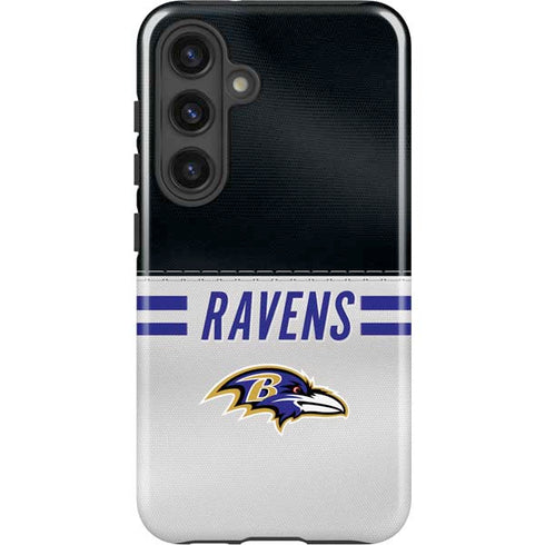 NFL Baltimore Ravens White Striped Galaxy S25 Impact Case