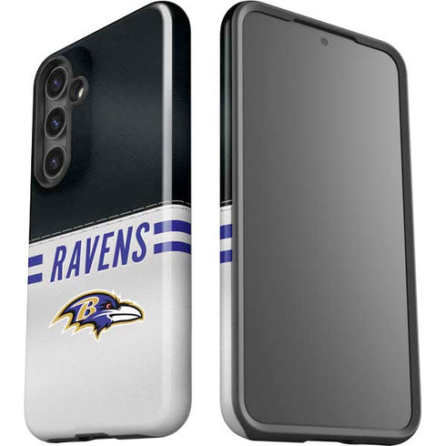 NFL Baltimore Ravens White Striped Galaxy S25 Impact Case