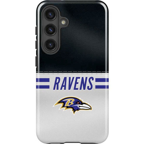 NFL Baltimore Ravens White Striped Galaxy S25 Plus Impact Case