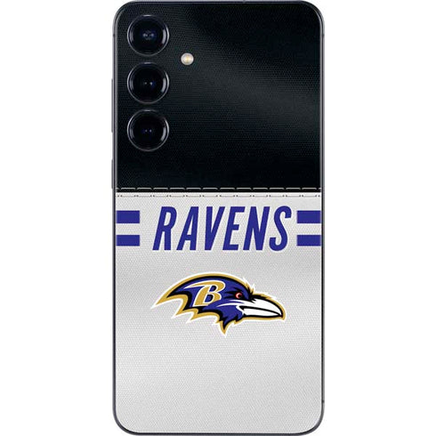 NFL Baltimore Ravens White Striped Galaxy S25 Plus Skin