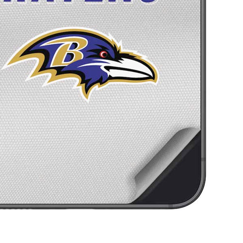 NFL Baltimore Ravens White Striped Galaxy S25 Plus Skin