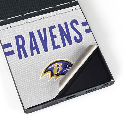 NFL Baltimore Ravens White Striped Galaxy S25 Ultra Skin
