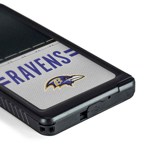 NFL Baltimore Ravens White Striped Galaxy S24 Ultra Waterproof Case