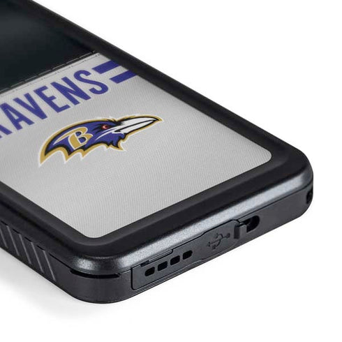 NFL Baltimore Ravens White Striped Galaxy S24 Waterproof Case
