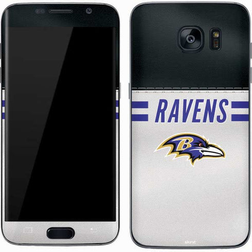 NFL Baltimore Ravens White Striped Galaxy S7 Skin