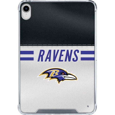 NFL Baltimore Ravens White Striped iPad 11th Gen (2025) Clear Case