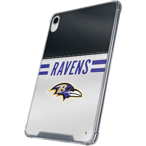 NFL Baltimore Ravens White Striped iPad 11th Gen (2025) Clear Case