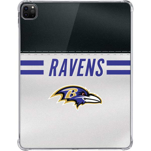 NFL Baltimore Ravens White Striped iPad Pro 11in (2024) Clear Case