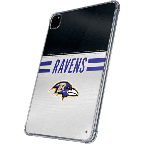 NFL Baltimore Ravens White Striped iPad Pro 11in (2024) Clear Case