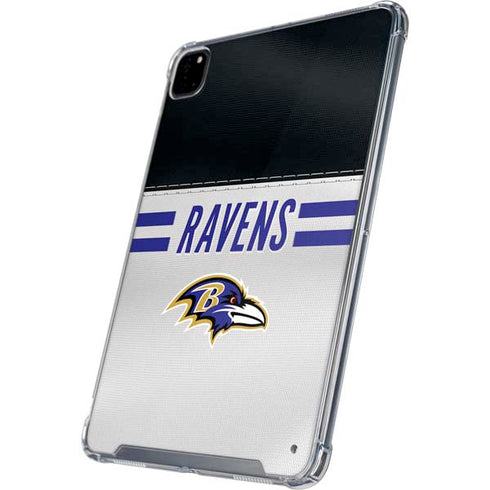 NFL Baltimore Ravens White Striped iPad Pro 12.9in (2020) Clear Case