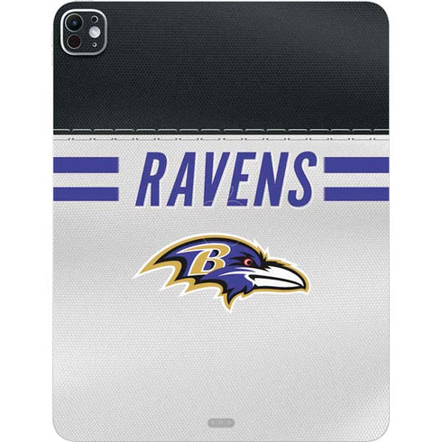 NFL Baltimore Ravens White Striped iPad Pro 13in M4 (2024) Skin