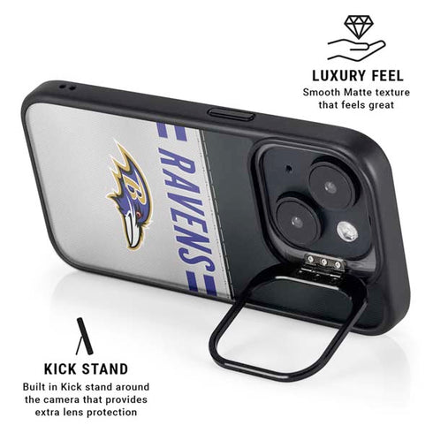 NFL Baltimore Ravens White Striped iPhone 13 Kickstand Case