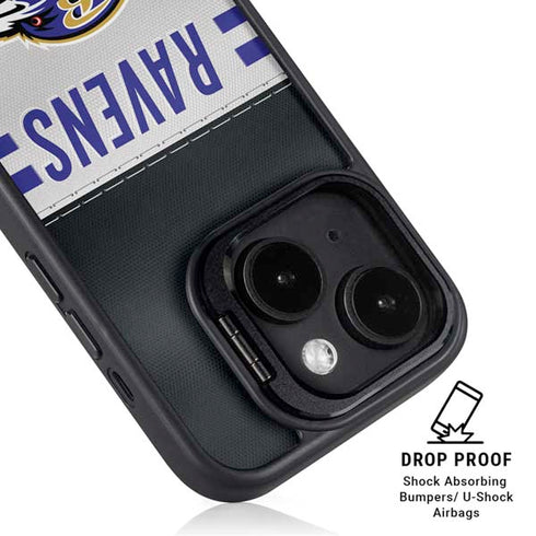 NFL Baltimore Ravens White Striped iPhone 13 Kickstand Case