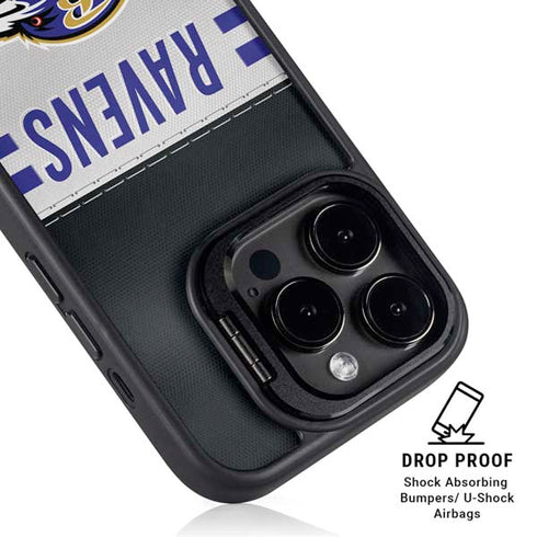 NFL Baltimore Ravens White Striped iPhone 13 Pro Max Kickstand Case