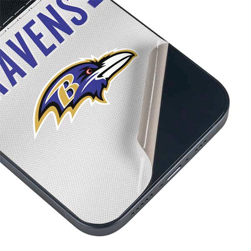 NFL Baltimore Ravens White Striped iPhone 15 Skin