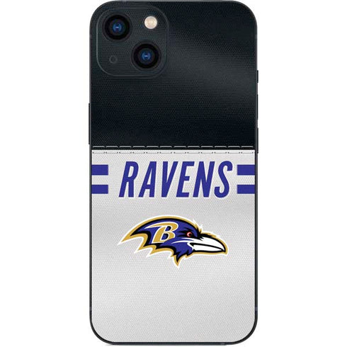 NFL Baltimore Ravens White Striped iPhone 15 Skin