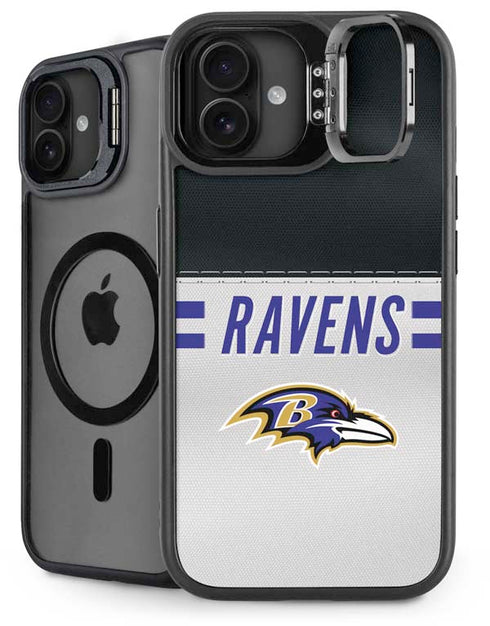 NFL Baltimore Ravens White Striped iPhone 16 Kickstand Case