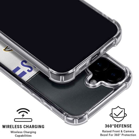 NFL Baltimore Ravens White Striped iPhone 16 Plus Clear Case