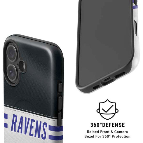 NFL Baltimore Ravens White Striped iPhone 16 Plus Magsafe Impact Case