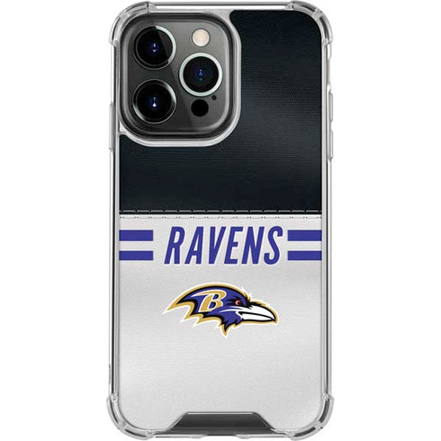NFL Baltimore Ravens White Striped iPhone 16 Pro Clear Case
