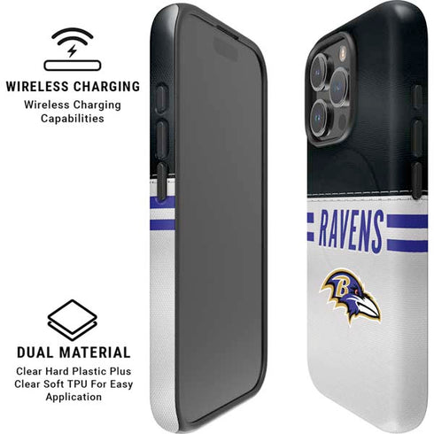 NFL Baltimore Ravens White Striped iPhone 16 Pro Magsafe Impact Case
