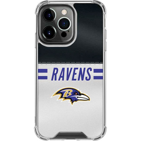 NFL Baltimore Ravens White Striped iPhone 16 Pro Max Clear Case