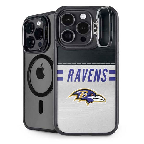 NFL Baltimore Ravens White Striped iPhone 16 Pro Max Kickstand Case