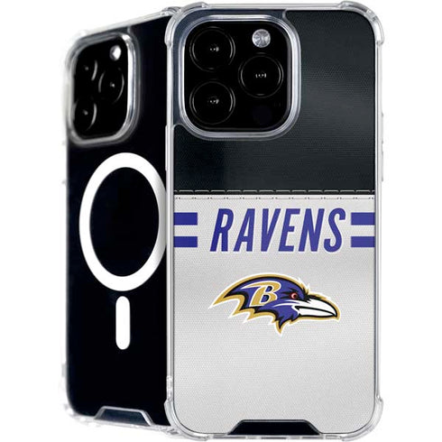NFL Baltimore Ravens White Striped iPhone 16 Pro Max MagSafe Case