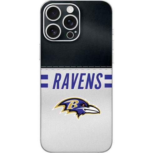 NFL Baltimore Ravens White Striped iPhone 16 Pro Max Skin