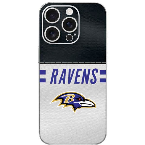NFL Baltimore Ravens White Striped iPhone 16 Pro Skin