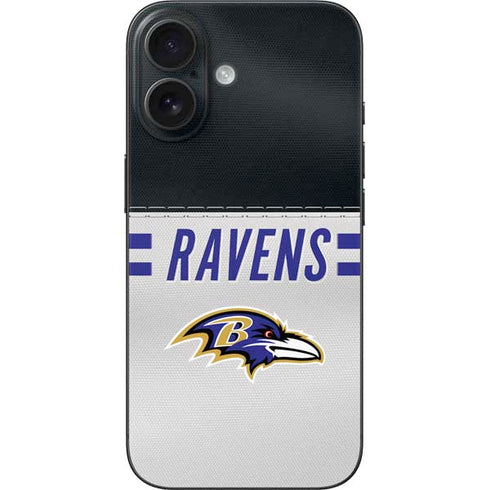 NFL Baltimore Ravens White Striped iPhone 16 Skin