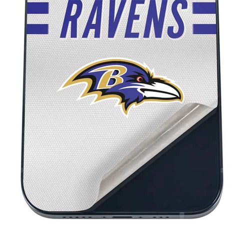 NFL Baltimore Ravens White Striped iPhone 16 Skin