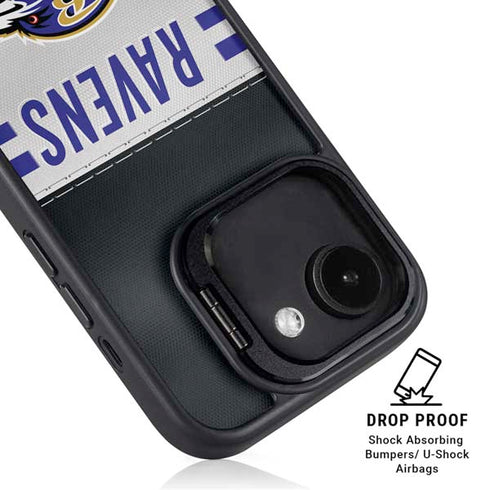 NFL Baltimore Ravens White Striped iPhone 16e Kickstand Case