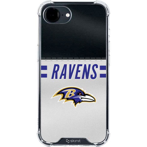 NFL Baltimore Ravens White Striped iPhone 16e Clear Case