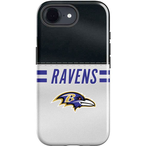 NFL Baltimore Ravens White Striped iPhone 16e Impact Case