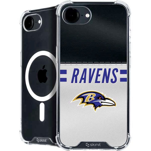 NFL Baltimore Ravens White Striped iPhone 16e MagSafe Case
