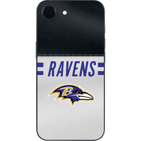 NFL Baltimore Ravens White Striped iPhone 16e Skin