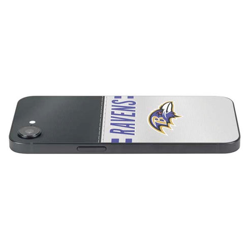 NFL Baltimore Ravens White Striped iPhone 16e Skin