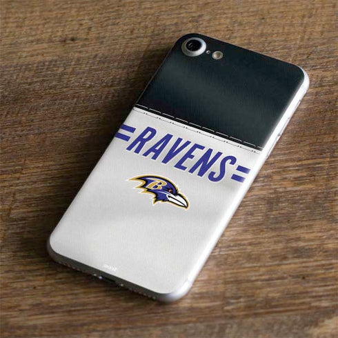 NFL Baltimore Ravens White Striped iPhone 8 Skin