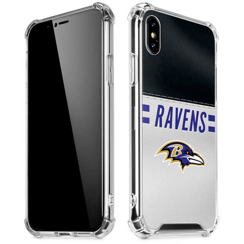 NFL Baltimore Ravens White Striped iPhone X/XS Clear Case
