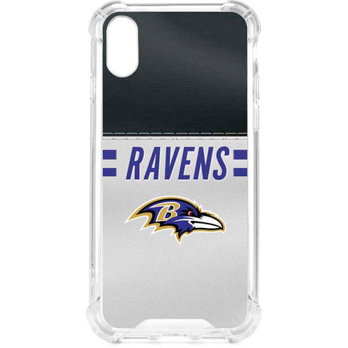NFL Baltimore Ravens White Striped iPhone XS Clear Case