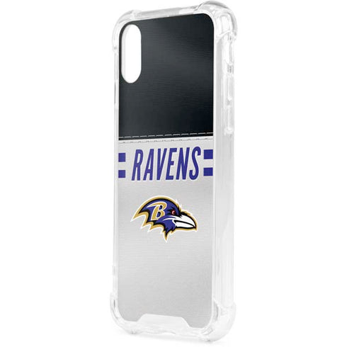 NFL Baltimore Ravens White Striped iPhone XS Clear Case