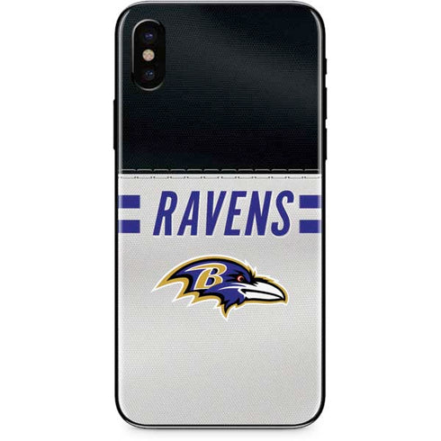 NFL Baltimore Ravens White Striped iPhone XS Skin