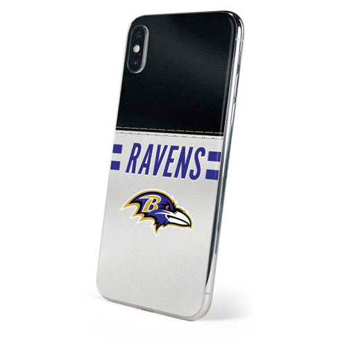 NFL Baltimore Ravens White Striped iPhone XS Skin