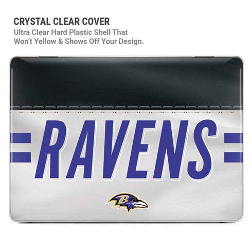 NFL Baltimore Ravens White Striped MacBook Pro 14in (2021-24) Case plus Skin